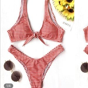 BLACK and WHITE checkered zaful bikini